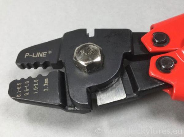 Doppelquetschhülsenzange 10 Zoll DELUXE HAND CRIMPER von P-LINE für das präzise Pressen von Quetschhülsen für Vorfächer ab 0,70 mm (perfekt für Fluorocarbonvorfächer mit unseren Mini-Double-Sleeves)